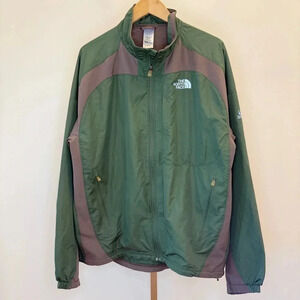 The North Face Men's XL Green Windbreaker Jacket Flight Series Full Zip Casual